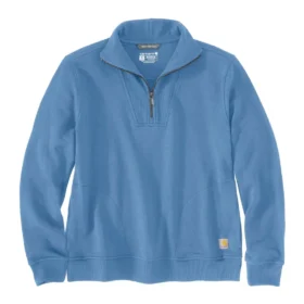Leichtes Tencel-Sweatshirt mit halbem Reißverschluss für Damen