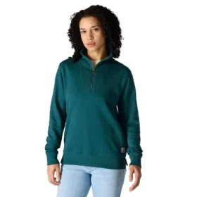 Leichtes Tencel-Sweatshirt mit halbem Reißverschluss für Damen