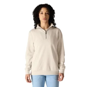 Leichtes Tencel-Sweatshirt mit halbem Reißverschluss für Damen