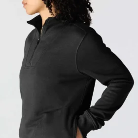 Leichtes Tencel-Sweatshirt mit halbem Reißverschluss für Damen