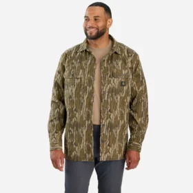 Rugged Flex® Canvas-Hemdjacke mit Fleecefutter und Camouflage-Muster in lockerer Passform
