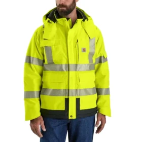 Sherwood Herren-Regenjacke mit hoher Sichtbarkeit der Klasse 3 und Isolierung: Rain Defender Jacke
