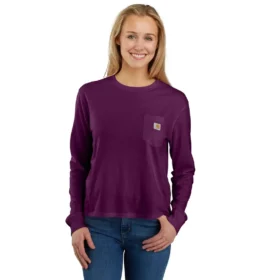 Tencel-Hemd für Damen, locker sitzend, mit langen Armlingen, Rundhalsausschnitt, mit Tasche