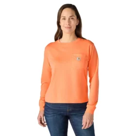 Tencel-Hemd für Damen, locker sitzend, mit langen Armlingen, Rundhalsausschnitt, mit Tasche