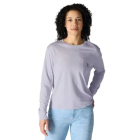 Tencel-Hemd für Damen, locker sitzend, mit langen Armlingen, Rundhalsausschnitt, mit Tasche