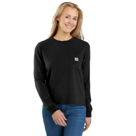 Tencel-Hemd für Damen, locker sitzend, mit langen Armlingen, Rundhalsausschnitt, mit Tasche