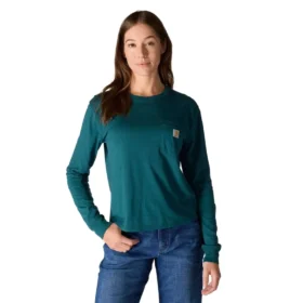 Tencel-Hemd für Damen, locker sitzend, mit langen Armlingen, Rundhalsausschnitt, mit Tasche