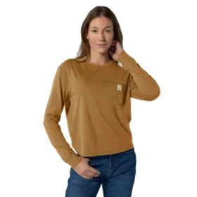 Tencel-Hemd für Damen, locker sitzend, mit langen Armlingen, Rundhalsausschnitt, mit Tasche