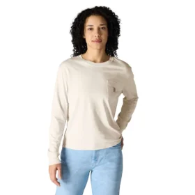 Tencel-Hemd für Damen, locker sitzend, mit langen Armlingen, Rundhalsausschnitt, mit Tasche