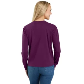Tencel-Hemd für Damen, locker sitzend, mit langen Armlingen, Rundhalsausschnitt, mit Tasche