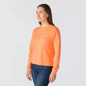Tencel-Hemd für Damen, locker sitzend, mit langen Armlingen, Rundhalsausschnitt, mit Tasche