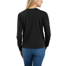 Tencel-Hemd für Damen, locker sitzend, mit langen Armlingen, Rundhalsausschnitt, mit Tasche