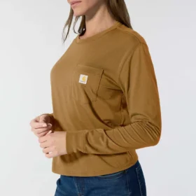 Tencel-Hemd für Damen, locker sitzend, mit langen Armlingen, Rundhalsausschnitt, mit Tasche