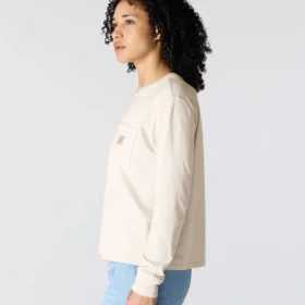 Tencel-Hemd für Damen, locker sitzend, mit langen Armlingen, Rundhalsausschnitt, mit Tasche